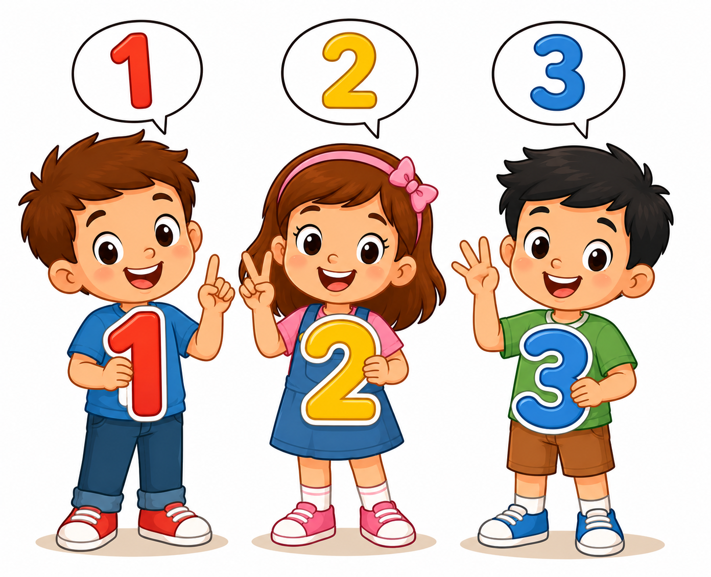 Numbers 1 2 3 song card for counting in English