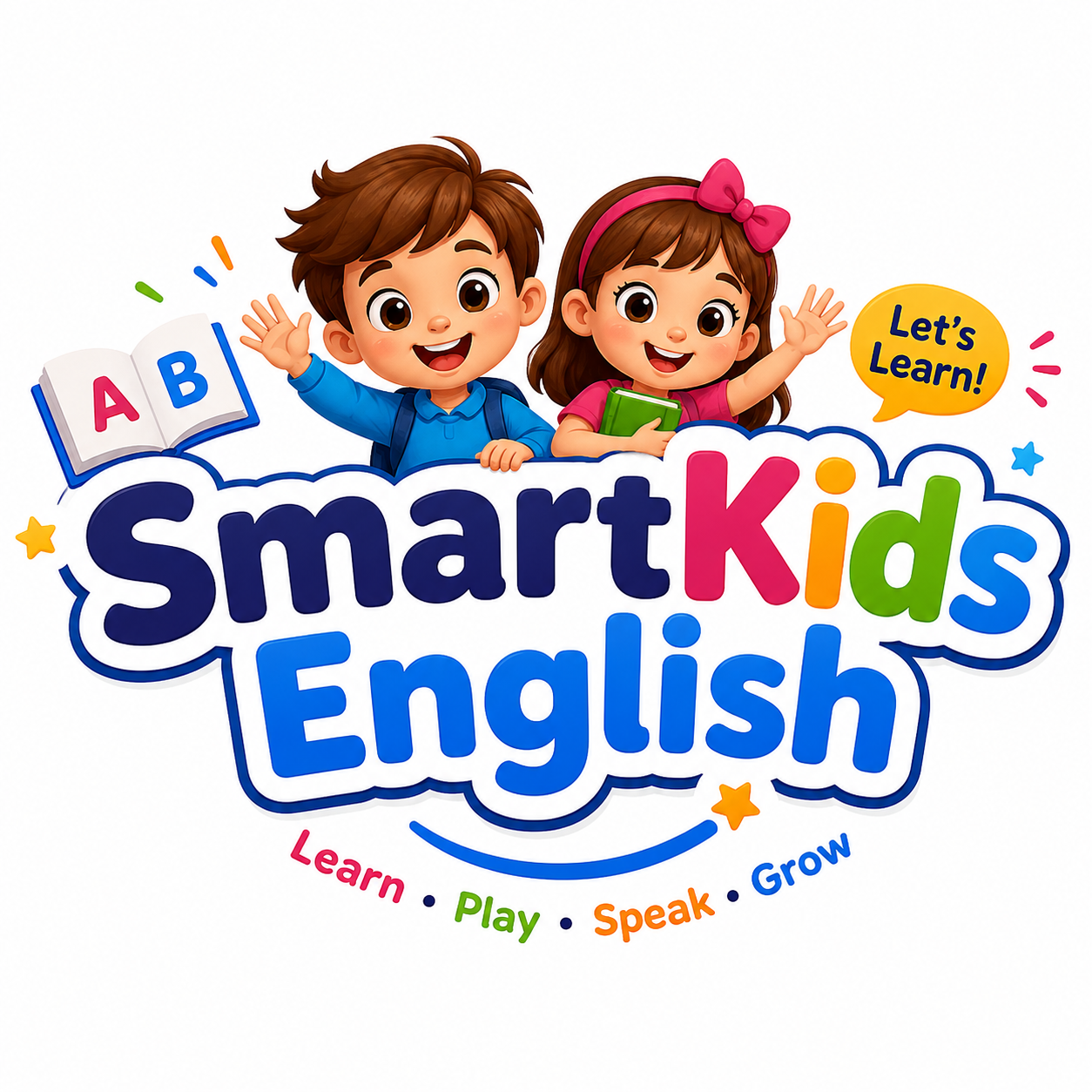 SmartKidsEnglish logo โ colorful kids English learning platform